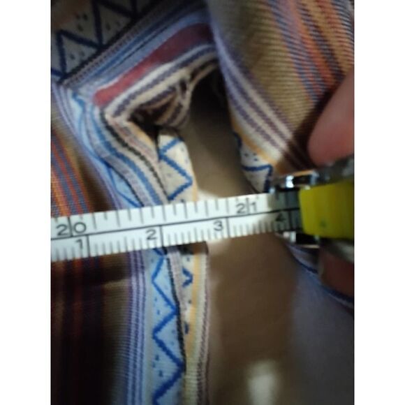 RETRO VINTAGE MISS FASHIONALITY SHIRT 70s PROP UNIQUE STRIPED WOVEN COTTON BLOUS - Picture 5 of 5